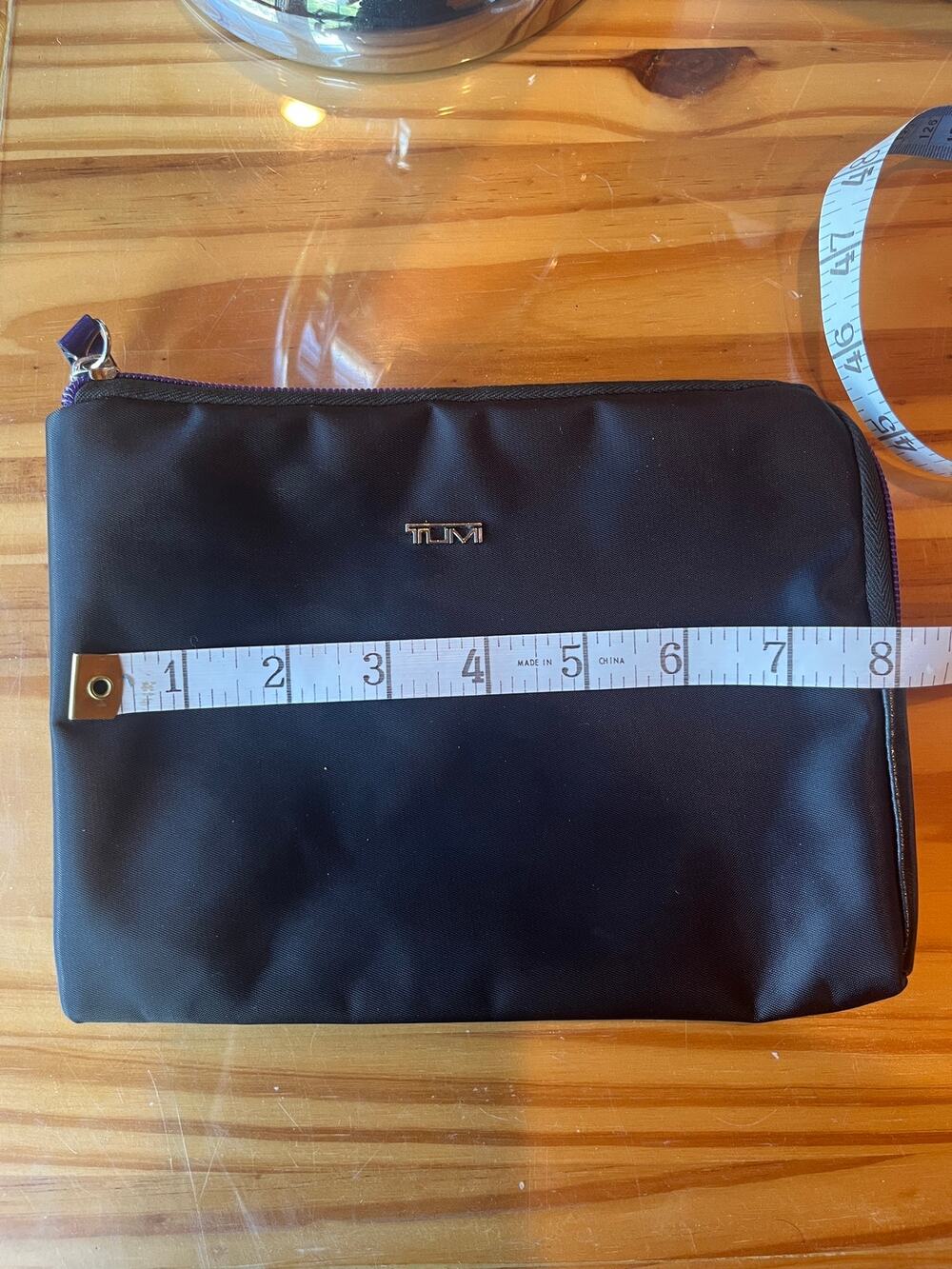 TUMI for Delta Black Purple Zip Travel Amenity Kit Pouch